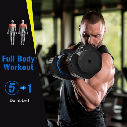 Home Gyms |  Adjustable Dumbbell, Dumbbell with Anti-Slip Handle, Fast Adjust Weight by Turning Handle Exercise Fitness Dumbbell Home Gyms Home Gyms