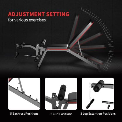 Home Gyms |  Adjustable Incline Decline Exercise Workout Bench Home Gyms Black/Red/Red - Black/Yellow - Black