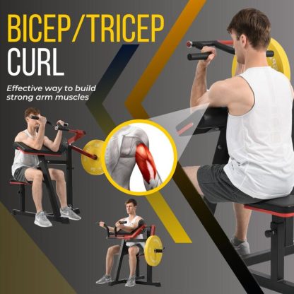 Home Gyms |  Bicep Tricep Curl Machine with Adjustable Seat, Bicep Curls and Tricep Extension Machine Home Gym Home Gyms Home Gyms