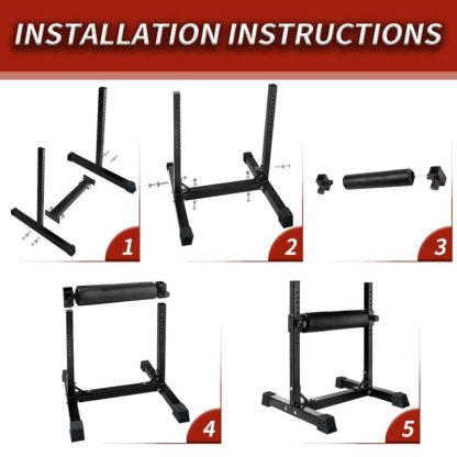 Home Gyms |  Bulgarian Split Squat Stand,Single Leg Squat Stand,11 Adjustable Roller Heights & Comfortable Padding for Squats,Stretching Home Gyms Home Gyms