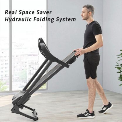 Home Gyms |  Compact Easy Folding Treadmill Motorized Running Jogging Machine with Audio Speakers and Incline Adjuster Home Gyms Home Gyms