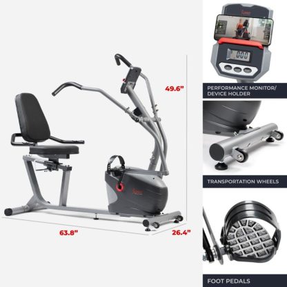 Home Gyms |  Compact Performance Recumbent Bike with Dual Motion Arm Exercisers Exclusive Home Gyms Home Gyms