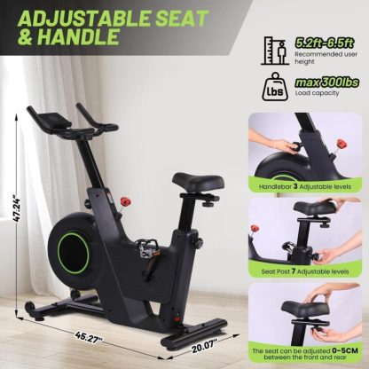 Home Gyms |  Exercise Bike, Plus Magnetic Resistance/Brake Pad Indoor Cycling Bike Stationary Home Gyms Black