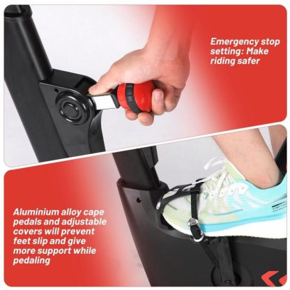 Home Gyms |  Exercise Bike,Electromagnetic Control Indoor Cycling Bike for Home with App Home Gyms Black