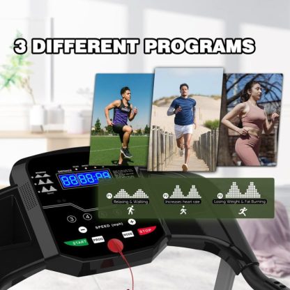 Home Gyms |  Foldable 2.5HP Motorized Running Machine with 12 Perset Programs 265LBS Weight Capacity Walking Jogging Treadmill Home Gyms Home Gyms