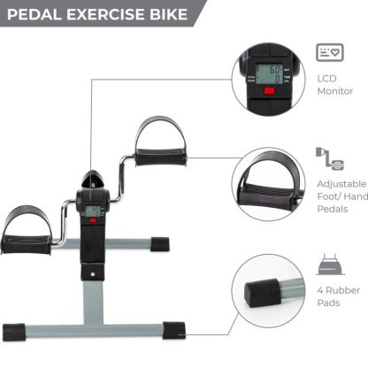 Home Gyms |  Folding Pedal Exercise Bike to Strengthen and Tone Legs or Arms Home Gyms Black