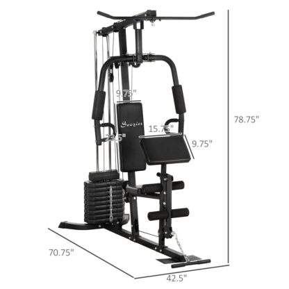 Home Gyms |  Home Gym, Multifunction Workout Station with 100Lbs Weight Stack for Lat Pulldown, Leg Extensions, Preacher Bicep Curls Home Gyms Home Gyms