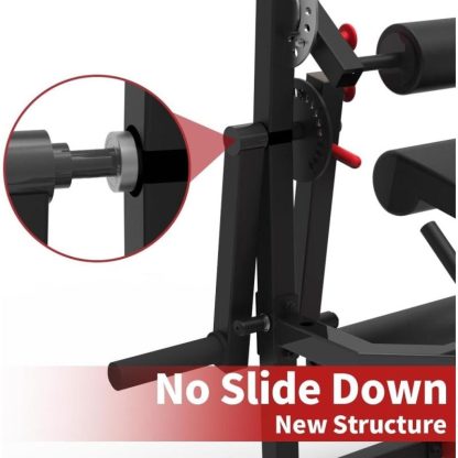 Home Gyms |  Leg Extension and Curl Machine, Heavy Duty 580lbs Capacity Leg Extension Machine with 24-Position Adjustable – black+red Home Gyms Home Gyms