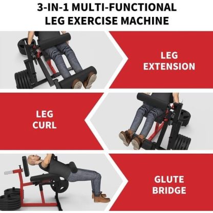 Home Gyms |  Leg Extension and Curl Machine, Heavy Duty 580lbs Capacity Leg Extension Machine with 24-Position Adjustable – black+red Home Gyms Home Gyms