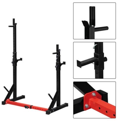 Home Gyms |  Multi-Function Barbell Rack Squat Stand, 500lbs Max Load Home Gyms Black