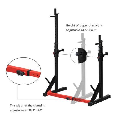 Home Gyms |  Multi-Function Barbell Rack Squat Stand, 500lbs Max Load Home Gyms Black