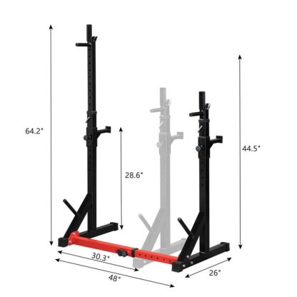 Home Gyms |  Multi-Function Barbell Rack Squat Stand, 500lbs Max Load Home Gyms Black