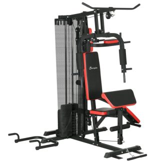 Home Gyms |  Multi Gym Workout Station with 143lbs Weight Stack, Home Gym Equipment with Sit up Bench, Push up Stand, Dip Station Home Gyms Home Gyms