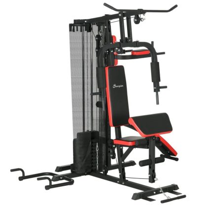 Home Gyms |  Multi Gym Workout Station with 143lbs Weight Stack, Home Gym Equipment with Sit up Bench, Push up Stand, Dip Station Home Gyms Home Gyms