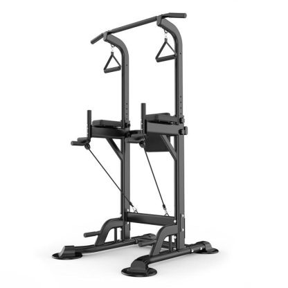 Home Gyms |  Multifunction Power Tower Dip Bar Station Strength Training Tower Pull Up Bar Stand for Home Gym – 29″W x 35.4″D x 59-90.6″H Home Gyms Home Gyms