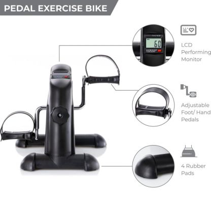 Home Gyms |  Pedal Exercise Mini Cycle Bike Great for Home or Office Workout Home Gyms Black White