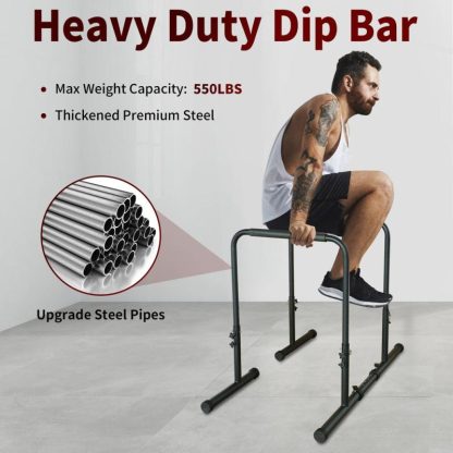 Home Gyms |  Power Tower Dip Station Pull-Up Bar Adjustable Height Training Equipment Home Gyms Home Gyms