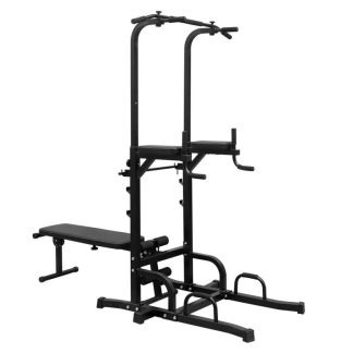 Home Gyms |  Power Tower Dip Station with Bench Pull Up Stand, Fitness Training Equipment Home Gyms Home Gyms