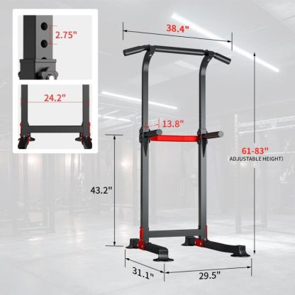 Home Gyms |  Pull Up Bar Power Tower Dip Bar Station Dip Stand Multi-Functional Workout Equipment Strength Training Machine Home Gyms Home Gyms