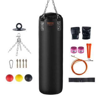 Home Gyms |  Punching Bag for Adults for MMA Karate Judo, Muay Thai Kickboxing Boxing, Home Gym Training, (Unfilled) – Black – 4ft Home Gyms Home Gyms