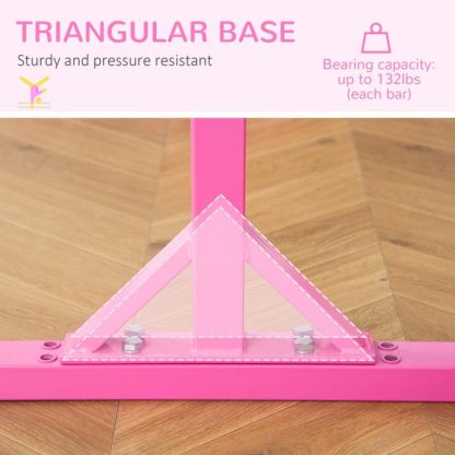 Home Gyms |  Qaba Double Horizontal Bars, Junior Gymnastic Training Parallel Bars with Double-locking System Home Gyms Home Gyms