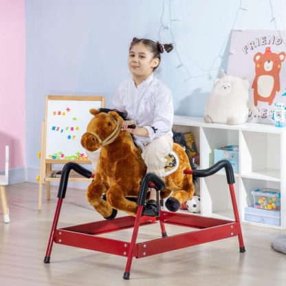 Home Gyms |  Qaba Kids Spring Rocking Horse, Ride on Horse for Toddlers, Age 5-12 Years Home Gyms Home Gyms