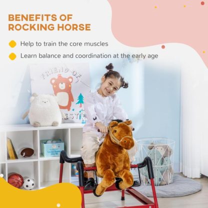 Home Gyms |  Qaba Kids Spring Rocking Horse, Ride on Horse for Toddlers, Age 5-12 Years Home Gyms Home Gyms