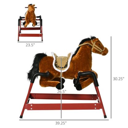 Home Gyms |  Qaba Kids Spring Rocking Horse, Ride on Horse for Toddlers, Age 5-12 Years Home Gyms Home Gyms