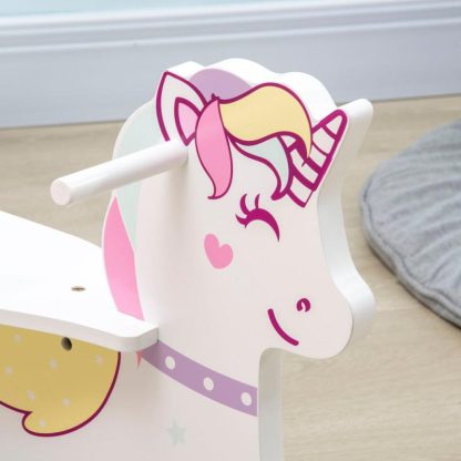 Home Gyms |  Qaba Wooden Rocking Horse Toddler Rocker Ride On Unicorn for 1-3 Years Old Baby Toy Girl and Boy Gift Home Gyms Home Gyms