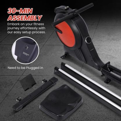 Home Gyms |  Rowing Machine,Magnetic Rowing Machine for Home,Dual Slide Rail with 350 LB Weight Capacity Home Gyms Black