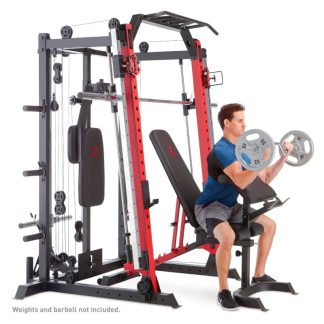 Home Gyms |  Smith Machine Cage System – Red/Black – Customizable Home Gym Home Gyms Home Gyms