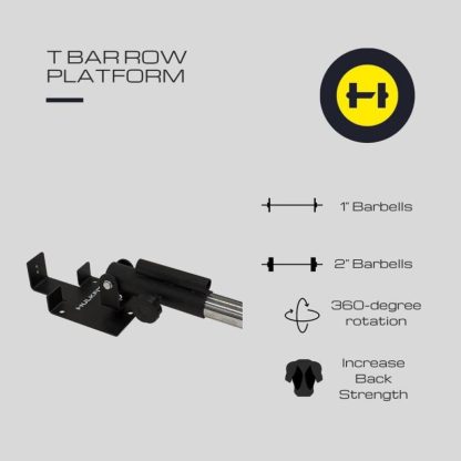 Home Gyms |  T-Bar Row Platform Accessory for Power Cage or Squat Rack Home Gyms Black