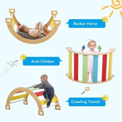 Home Gyms |  Toddler Indoor Gym Playset, 3 in 1 Wooden Climbing Toys Home Gyms Home Gyms