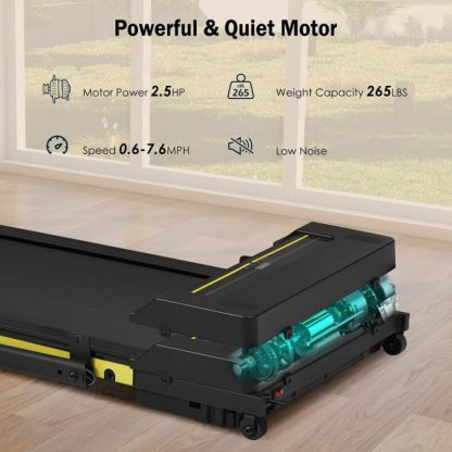 Home Gyms |  Treadmill-Walking Pad-Under Desk Treadmill 0.6-7.6MPH 2.5HP 2 in 1 Folding Treadmill-Treadmills for Home and Office Home Gyms Home Gyms