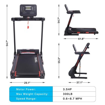 Home Gyms |  Treadmill with Auto Incline Home Gyms Black