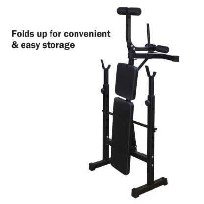 Home Gyms |  Weight Bench, Bench Press Set w/ Squat Rack & Bench Full-Body Workout – Black – 67.72″L Home Gyms Home Gyms