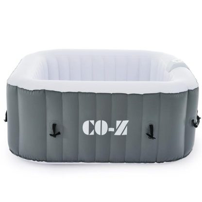 Hot Tubs |  CO-Z Square Inflatable Hot Tub, 4 Person Blow Up Portable Hot Tub Hot Tubs Black & White/Blue & White/Green & White/Grey & White