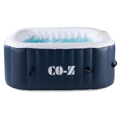 Hot Tubs |  CO-Z Square Inflatable Hot Tub, 4 Person Blow Up Portable Hot Tub Hot Tubs Black & White/Blue & White/Green & White/Grey & White