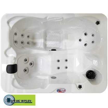 Hot Tubs |  Dual Voltage 3-Person 18-Jet 110v-240v Plug and Play Acrylic Lounger Standard Hot Tub with Ozonator and Titanium Heater Hot Tubs Hot Tubs