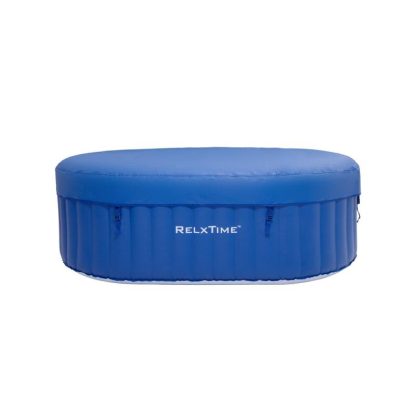 Hot Tubs |  Portable Oval Inflatable Hot Tub 2 Person With Side Table Hot Spa Hot Tubs Blue