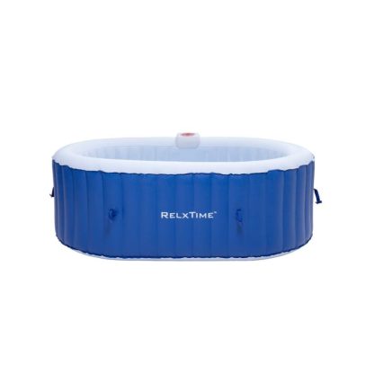 Hot Tubs |  Portable Oval Inflatable Hot Tub 2 Person With Side Table Hot Spa Hot Tubs Blue