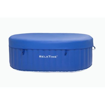 Hot Tubs |  Portable Oval Inflatable Hot Tub 2 Person With Side Table Hot Spa Hot Tubs Blue