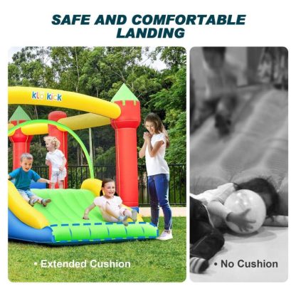 Inflatable Bounce Houses |  15′ x 12′ Large Inflatable Bounce House for 6 Kids with Blower & Slide for 3-10 yrs Children & Basket Ball Hoop Inflatable Bounce Houses Inflatable Bounce Houses