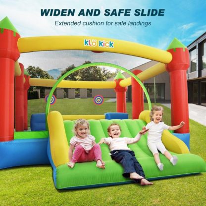 Inflatable Bounce Houses |  15′ x 12′ Large Inflatable Bounce House for 6 Kids with Blower & Slide for 3-10 yrs Children & Basket Ball Hoop Inflatable Bounce Houses Inflatable Bounce Houses