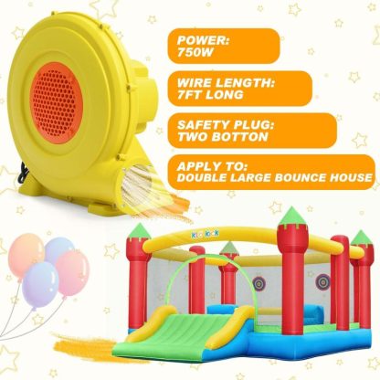 Inflatable Bounce Houses |  15′ x 12′ Large Inflatable Bounce House for 6 Kids with Blower & Slide for 3-10 yrs Children & Basket Ball Hoop Inflatable Bounce Houses Inflatable Bounce Houses