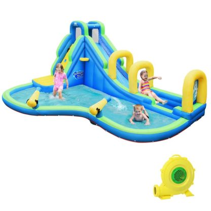 Inflatable Bounce Houses |  5 in 1 Inflatable Water Slide Bouncer Park with Blower Inflatable Bounce Houses Inflatable Bounce Houses