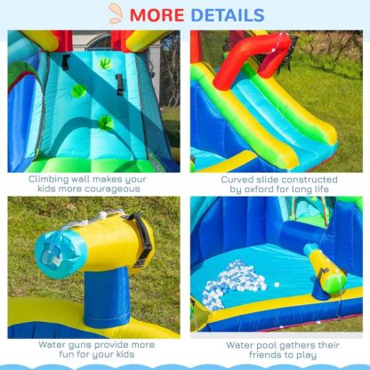 Inflatable Bounce Houses |  5-in-1 Inflatable Water Slide Kids Bounce House Jumping Castle Includes Trampoline Slide Water Pool w/ 450W Air Blower Inflatable Bounce Houses Inflatable Bounce Houses