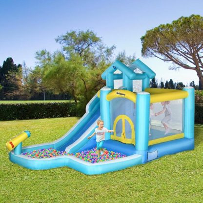 Inflatable Bounce Houses |  5-in-1 Inflatable Water Slide, Kids Castle Bounce House Includes Slide, Trampoline, Pool, Water Gun, Climbing Wall Inflatable Bounce Houses Inflatable Bounce Houses