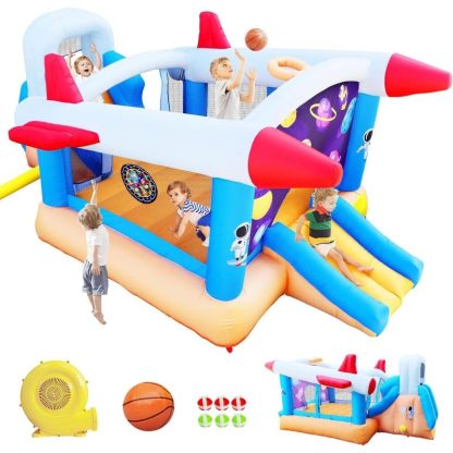 Inflatable Bounce Houses |  6 in 1 Inflatable Bounce Rocket House,187 * 122 * 81”-Inflatable Bouncer Inflatable Bounce Houses Inflatable Bounce Houses