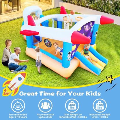 Inflatable Bounce Houses |  6 in 1 Inflatable Bounce Rocket House,187 * 122 * 81”-Inflatable Bouncer Inflatable Bounce Houses Inflatable Bounce Houses